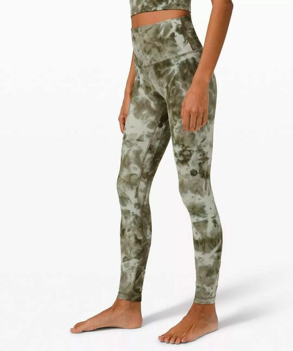 NWTS Womens Lululemon Align Pant Leggings 28" DDLI Diamond Dye Green size 16